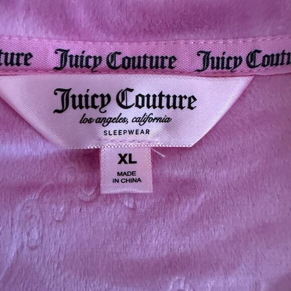 Juicy Couture Pink Women's Pajama short Set ~ soft to the touch velour ~ size XL - Picture 7 of 10